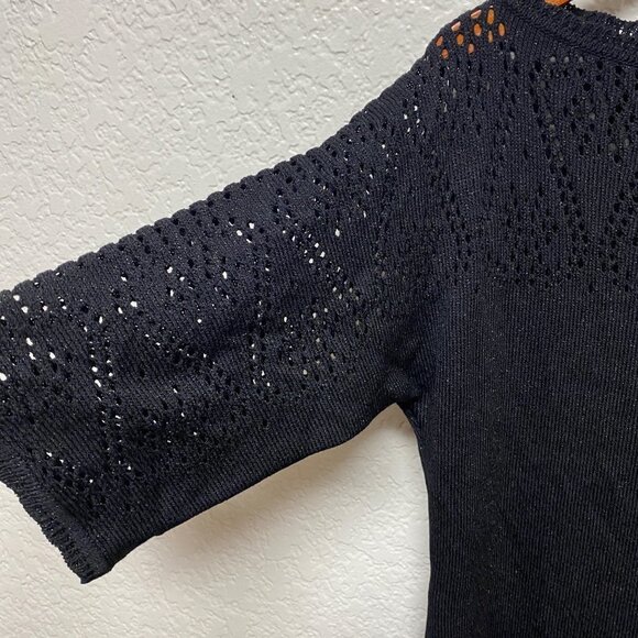 St. John Womens Black Crew Neck Knitted Mini Dress Sz 6 - Picture 7 of 9